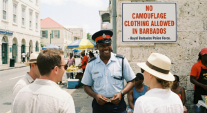 Barbados police officer on patrol, ensuring the island remains safe for tourists.